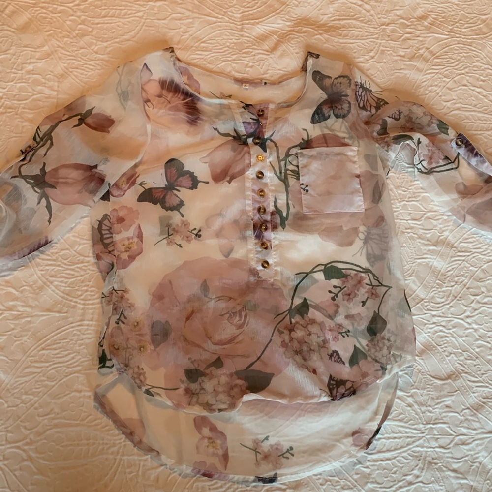 Off white sheer Top